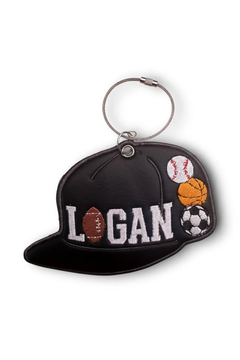 Gift for young athletes baseball sports hat bag charm