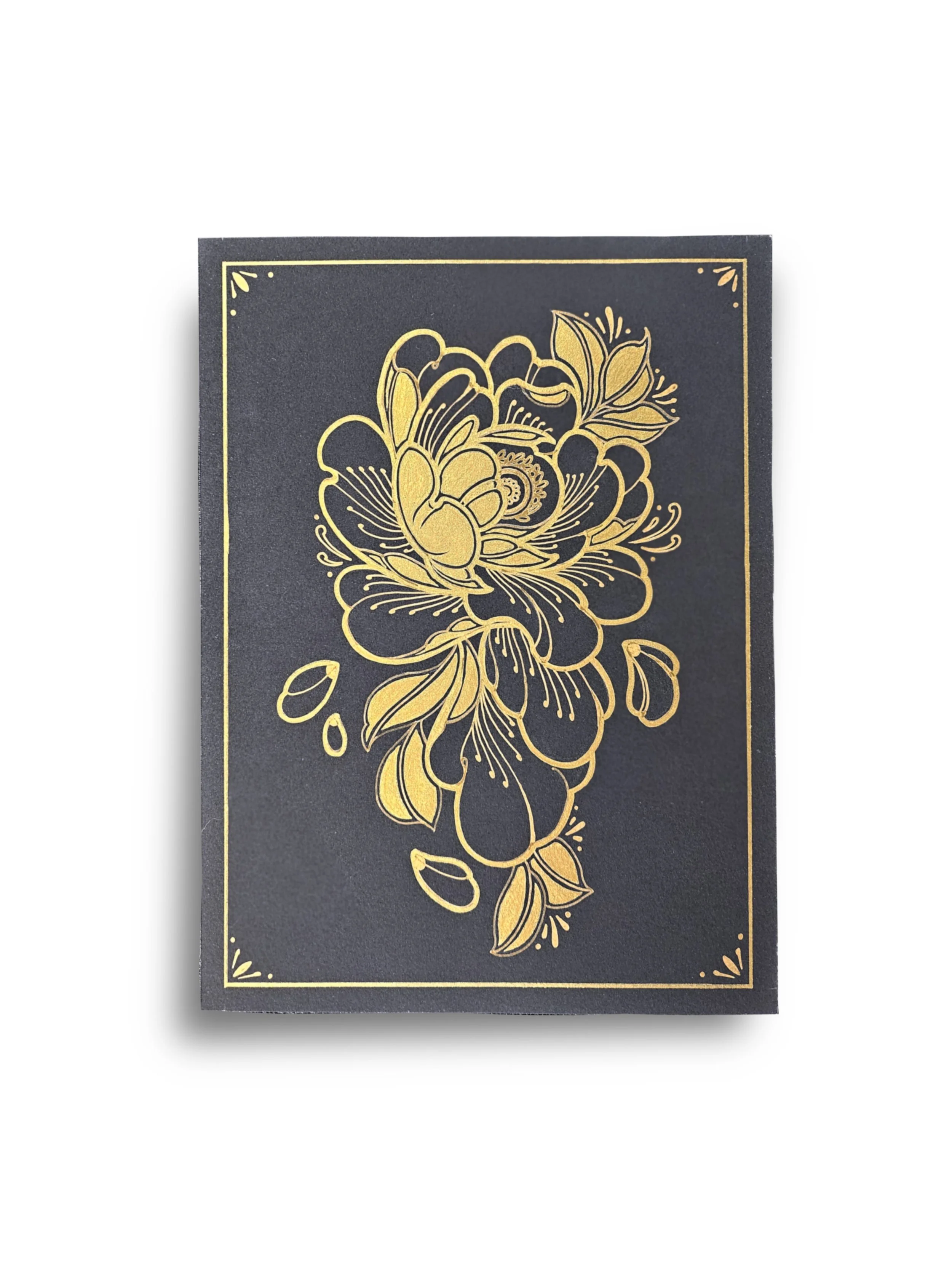 Ornamental Peony - Gold Painting