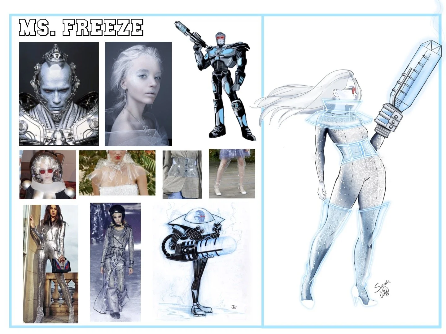 Ms. Freeze concept sketch for a DC Barbie pitch