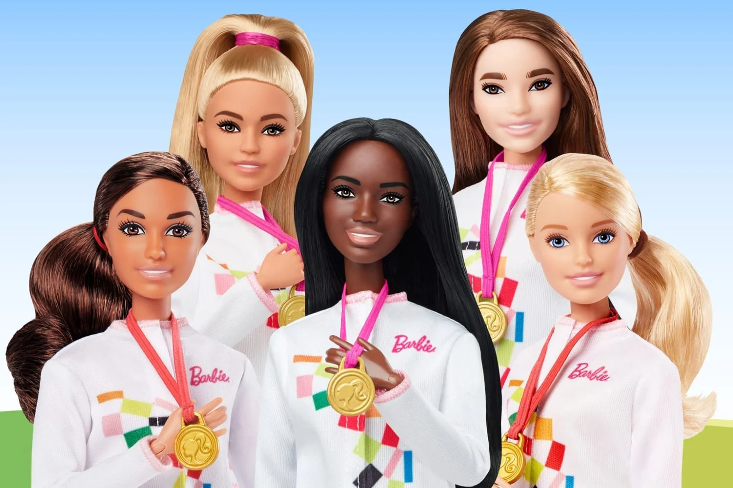 Olympic Committee partnership dolls for the 2020 Tokyo Olympics featuring the 5 new sports of that year. 