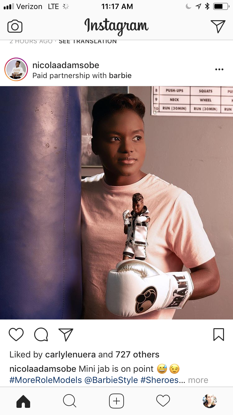 One of a kind doll of boxer Nicola Adams