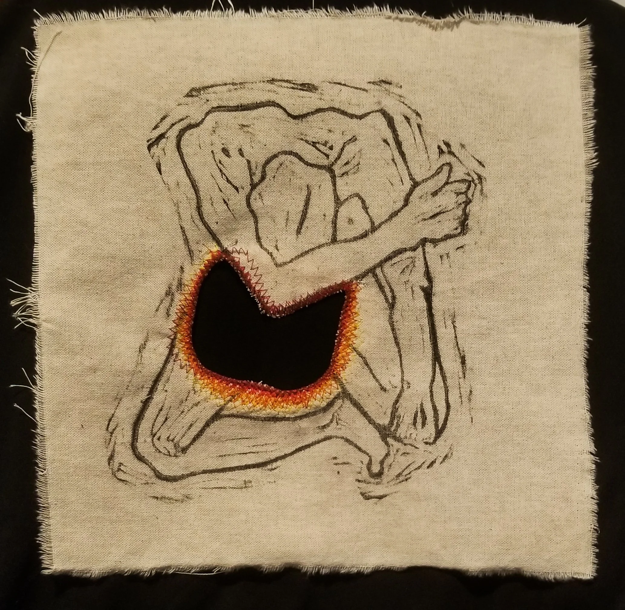 Disfiguration(Linocut on Canvas; 2021)