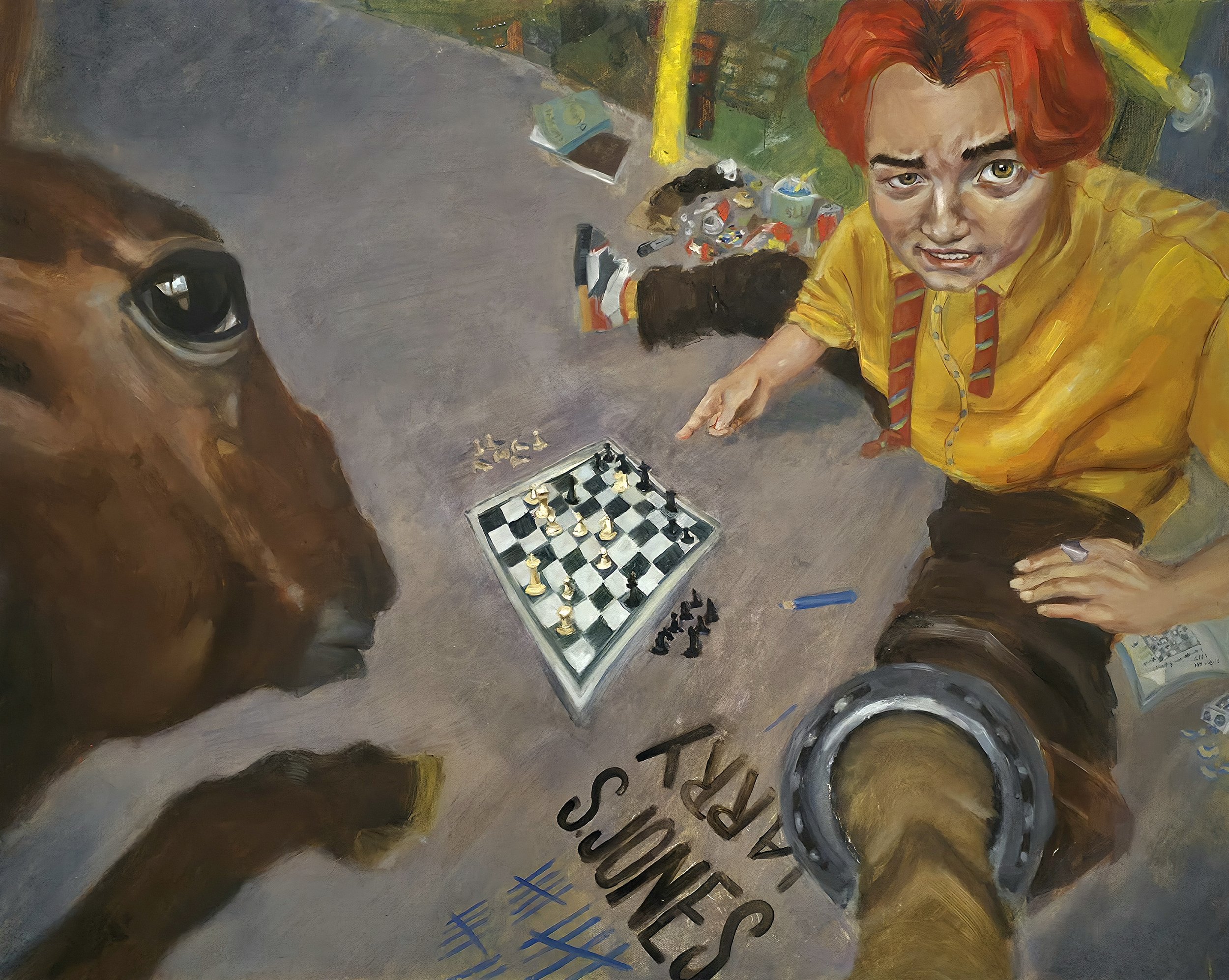 Not Again! (Oil paint on canvas; 2025)