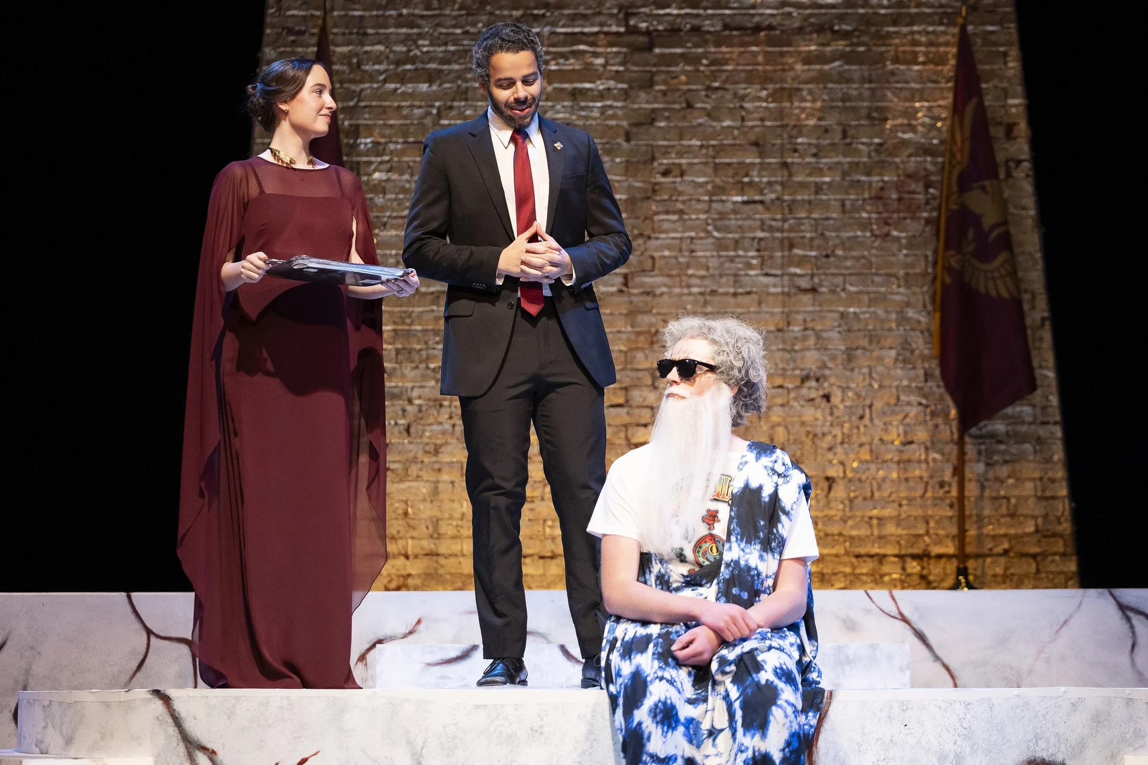 High school stage production of Antigone at Noble and Greenough School in Massachusetts.