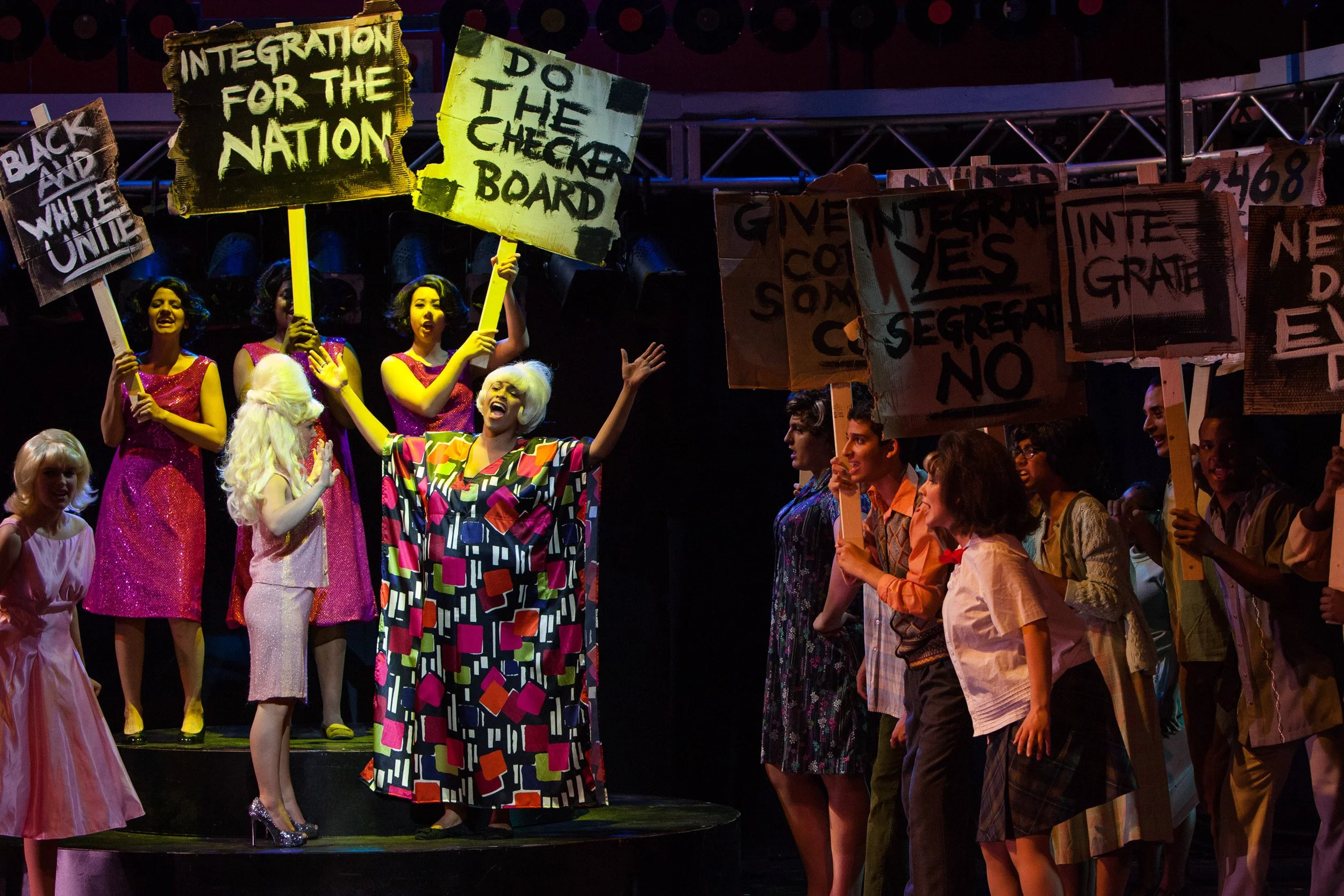 A highschool performance of Hairspray musical at a private school in Dedham, Massachuetts.