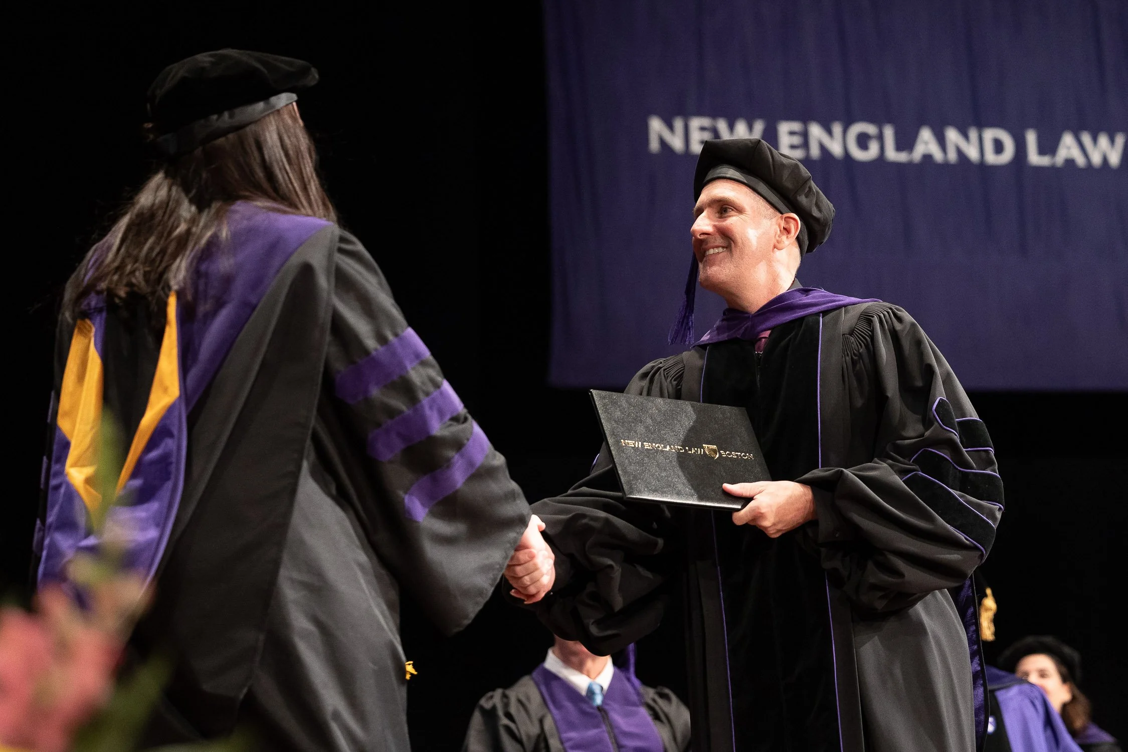 A graduation ceremony at The Wang Theater for New England Law in Boston.