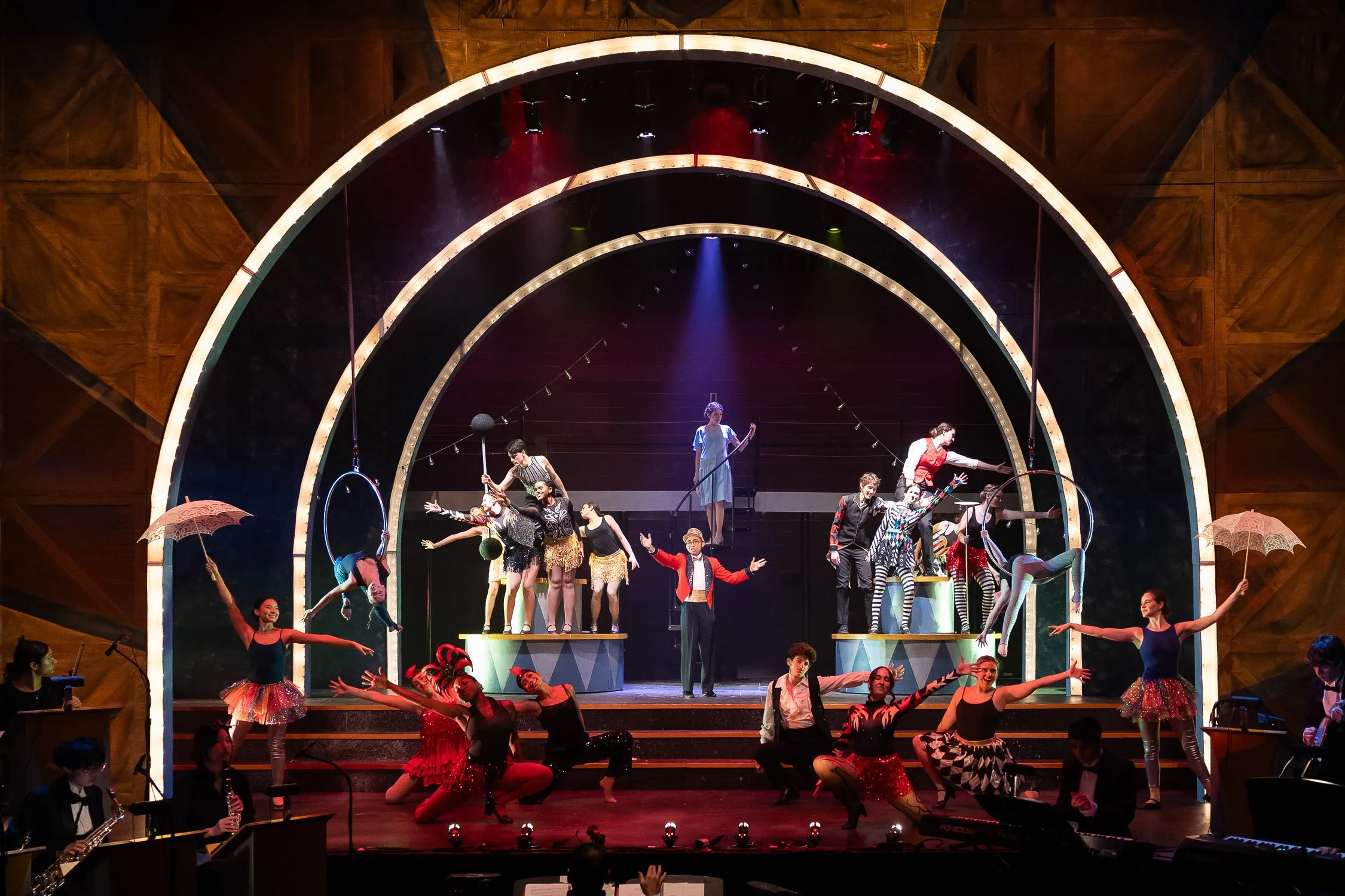 A colorful stage performance of Chicago by an independent school in Boston, Massachusetts.