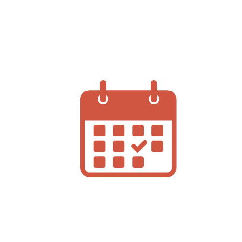 Calendar icon with a marked date.