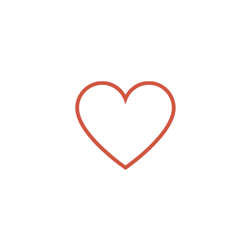A black outline of a stick figure person with a heart symbol on their chest