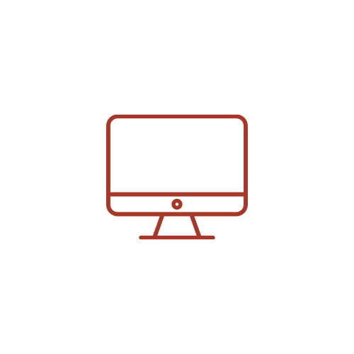 Outline of a desktop computer monitor with a circular power button in the center of the bottom bezel, against a black background.