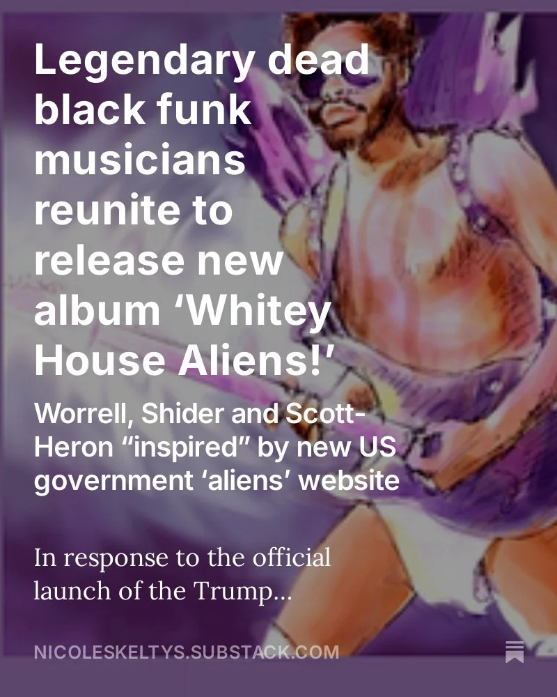 I'm ending my set @rising.melbourne Bass Lounge tonight with a tribute to Gil Scott-Heron, Parliament Funkadelic and the late '60s/ early '70s Black Power movement - here's what I think some of them would have to say about Trump &amp; Disclosure/ UFO