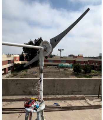 WindAid's turbine setup for real world testing.