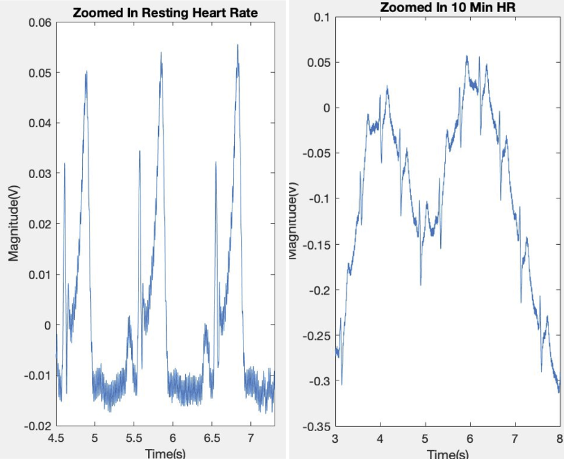 Raw resting vs active heart data.