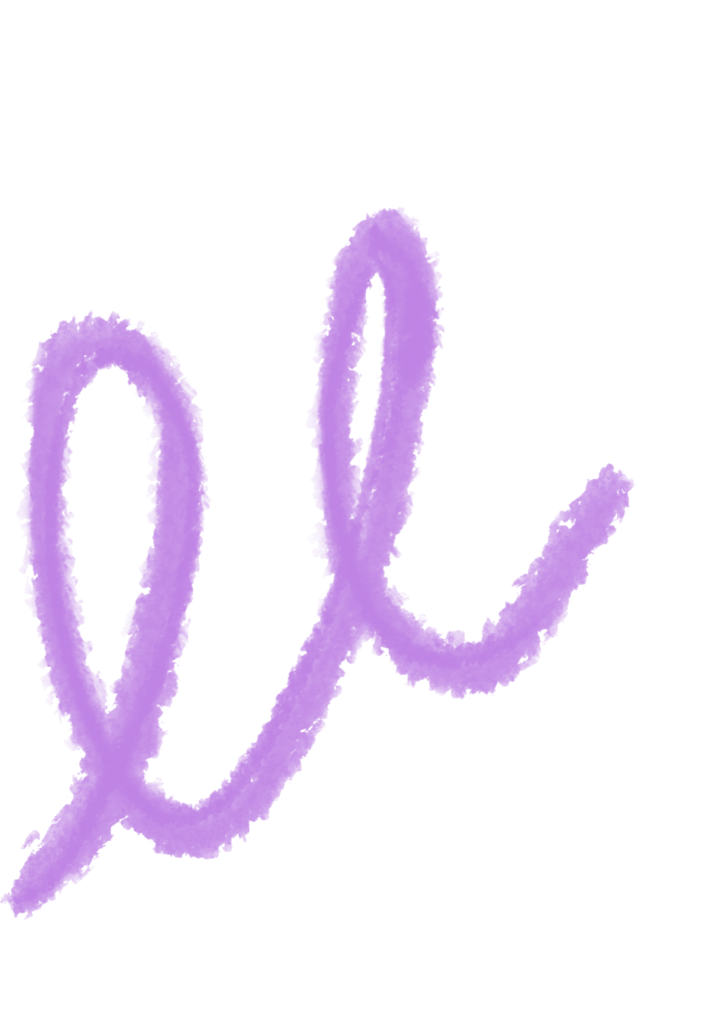 A purple, stylized scribble.