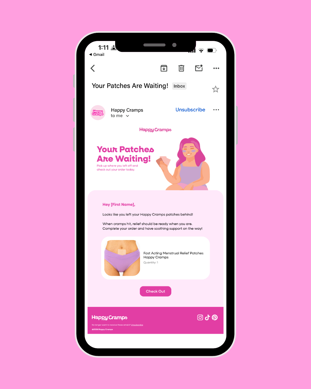 Happy Cramps Email Design.