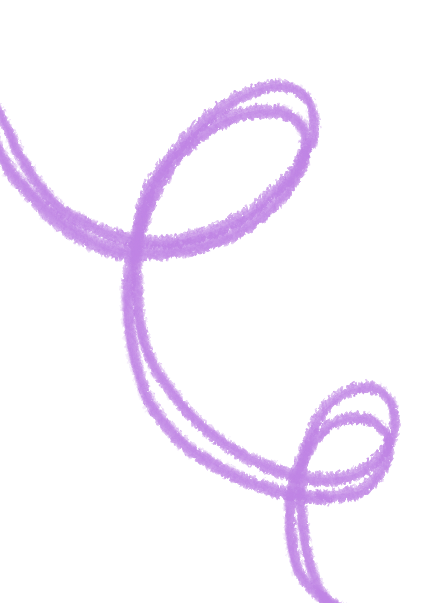 A purple, stylized scribble.