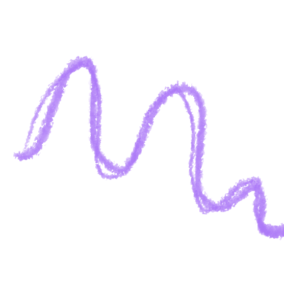 A purple, stylized scribble.
