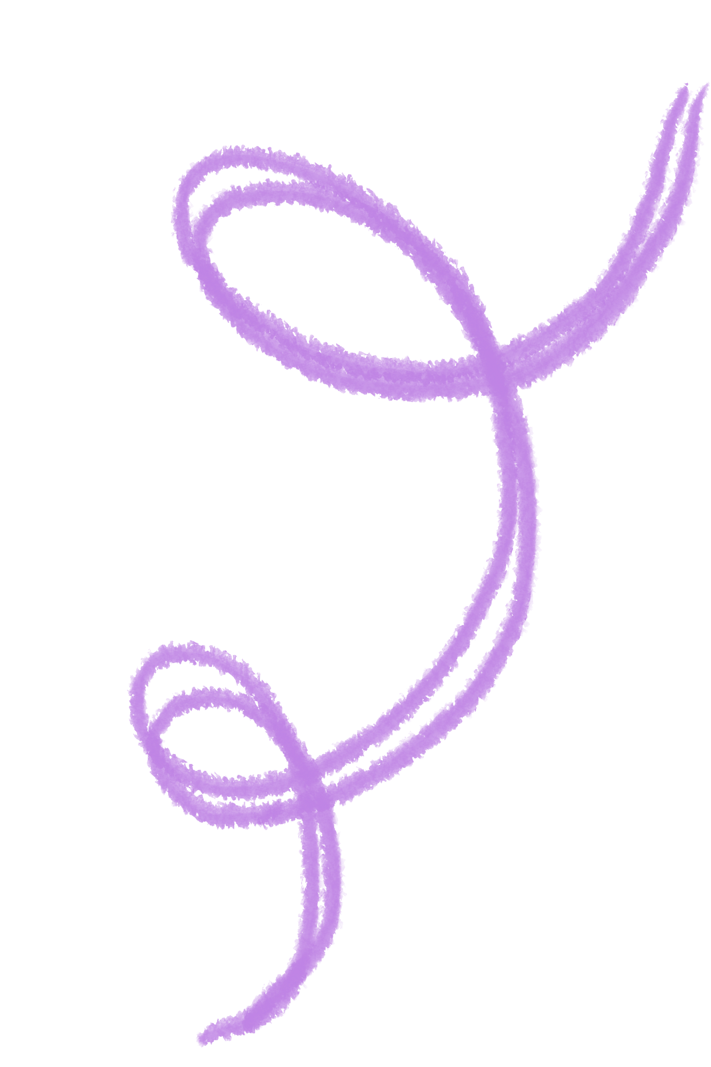 A purple, stylized scribble.