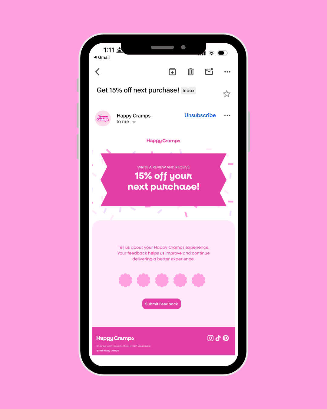 Happy Cramps Email Design.