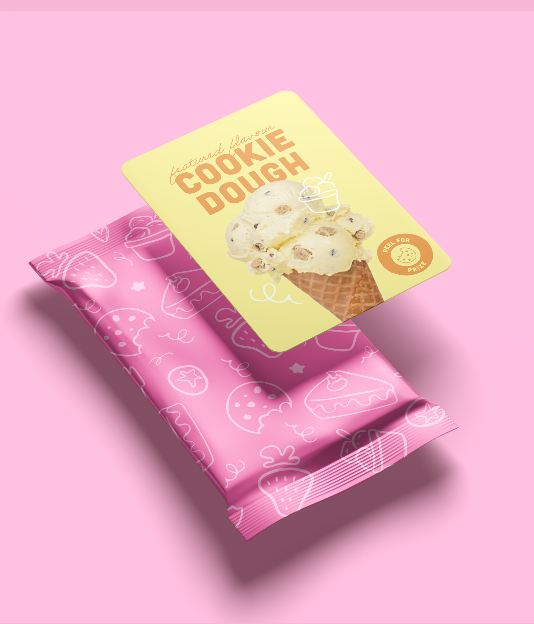 Cookie Dough flavour trading card.