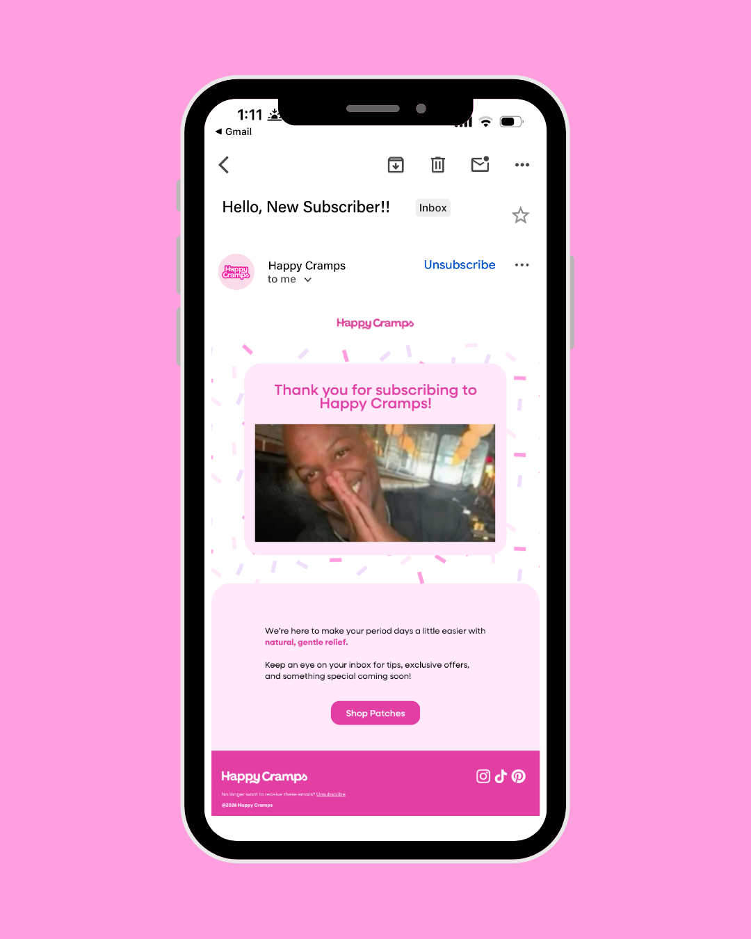 Happy Cramps Email Design.