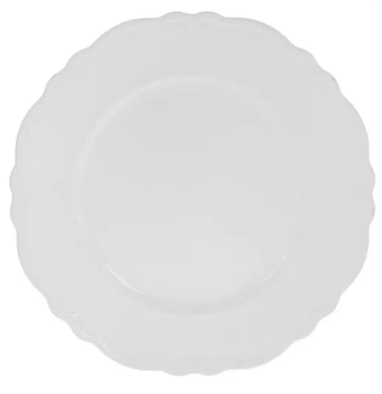 White Scalloped Charger