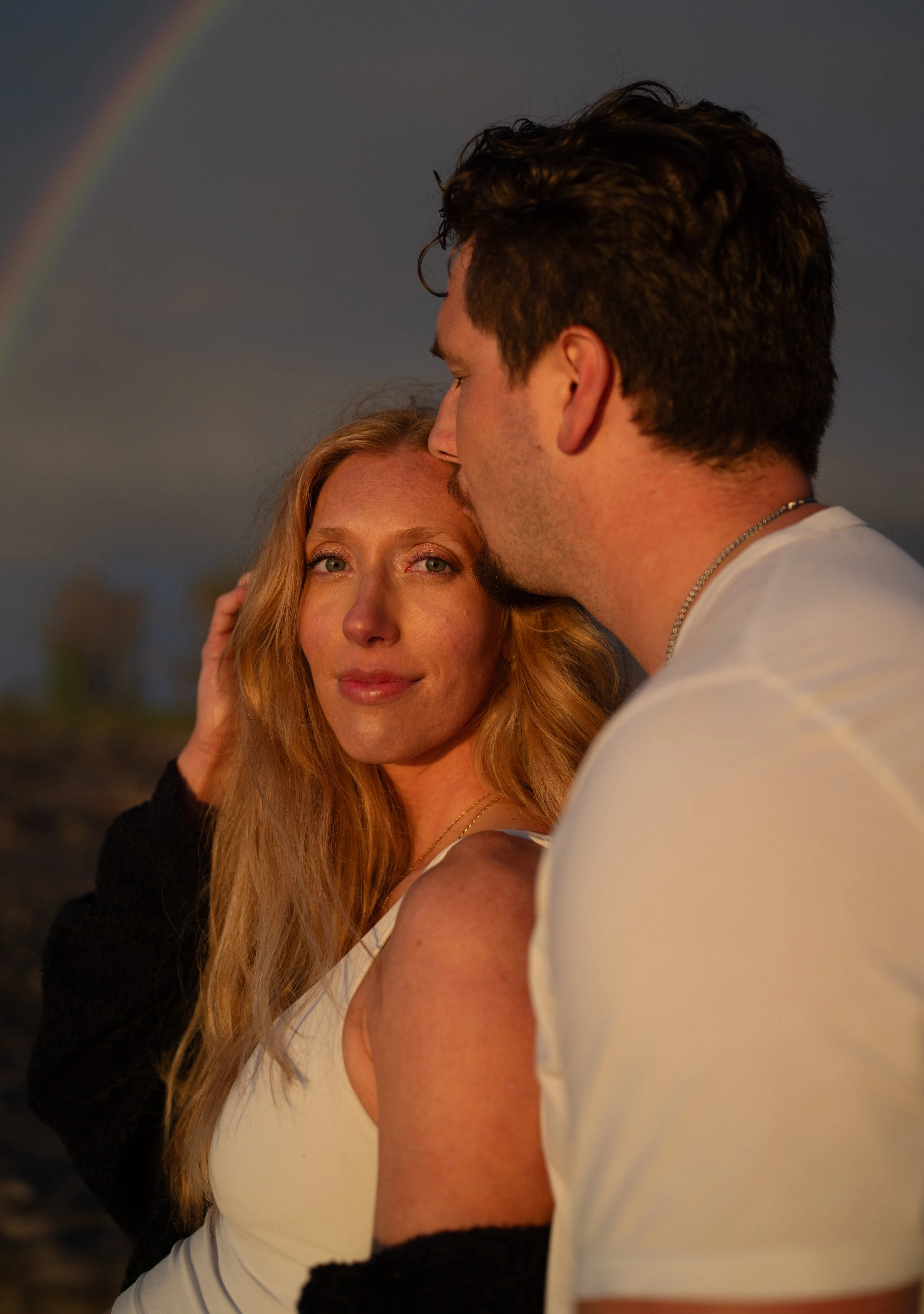 A maternity session for Preston + Laura complete with the most gorgeous rainbow.  -- At Headlands Beach State Park.