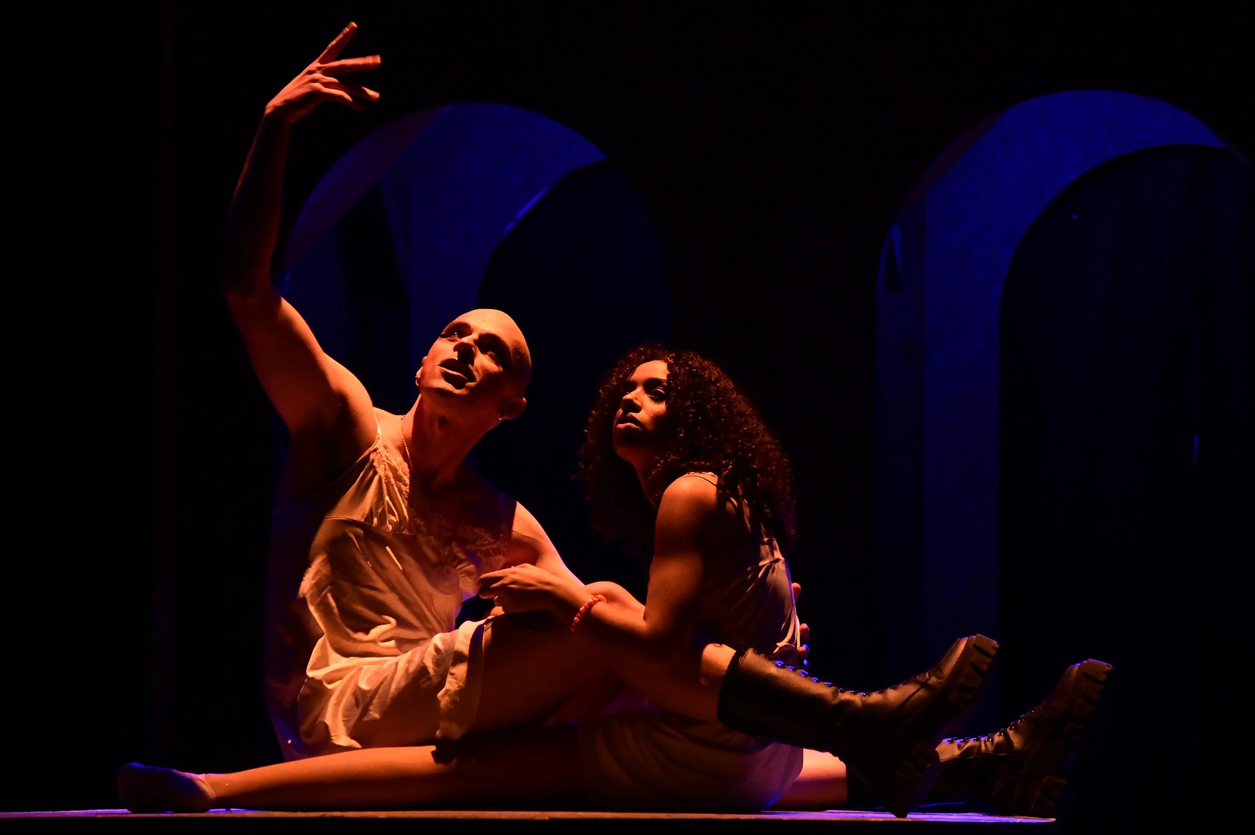 Achilles in Iphigenia Crash Land Falls in the Neon Shell that was once her Heart: a Rave Fable by Caridad Svich; produced by DePauw University 