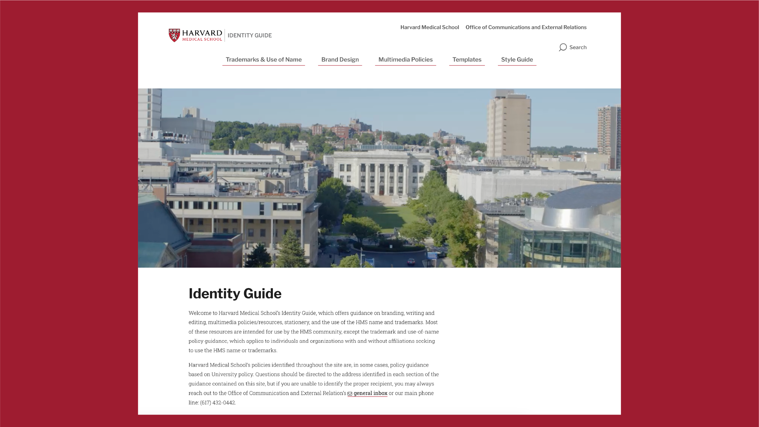 Homepage of the Identity Guide Website