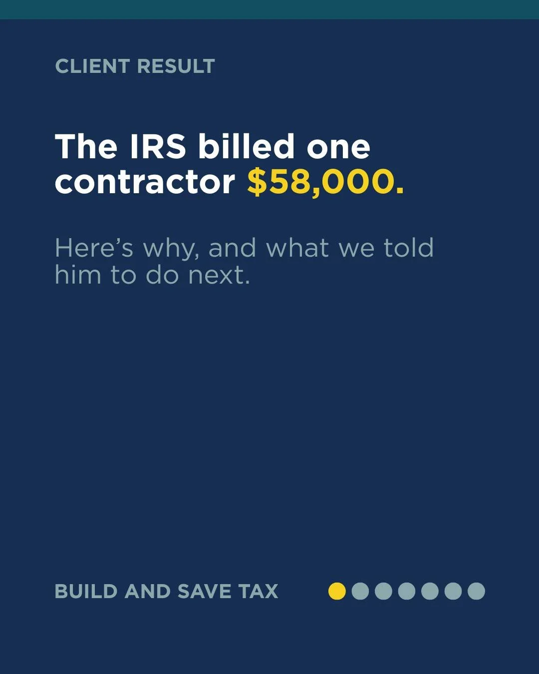 The IRS billed this contractor $58,000: back payroll tax, penalties, and interest, for treating six employees as subcontractors for three years. 💸 

What made them employees wasn't the paperwork, it was that he set their hours, supplied their tools,