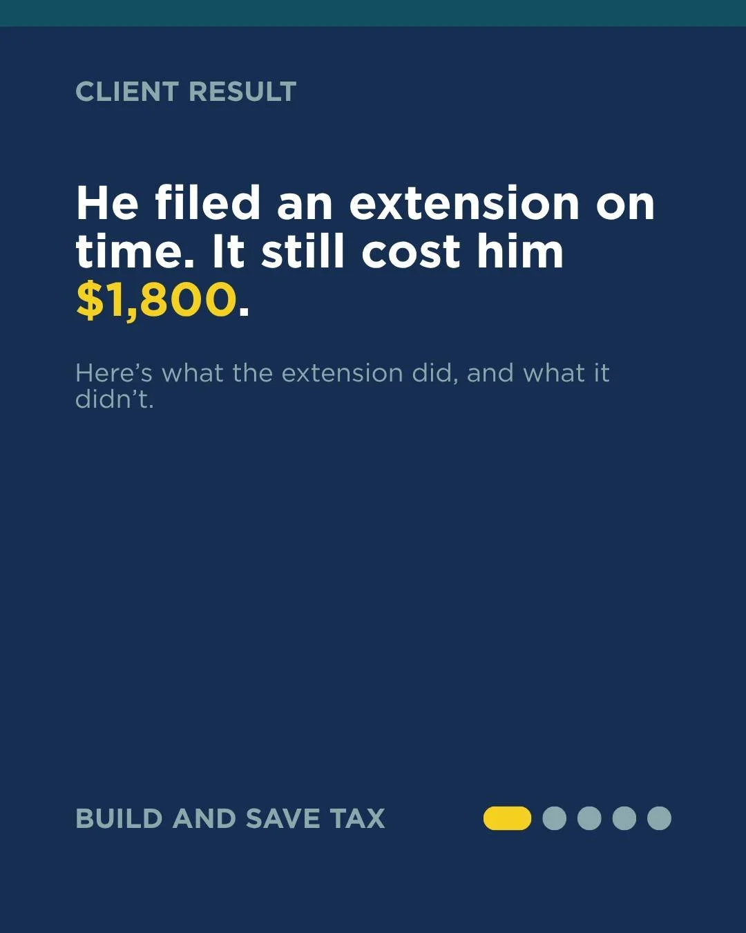An extension protects you from the worst penalty. It still costs you if you misread it. 💰️ 

🤓 Here&rsquo;s the real math on a contractor who did, slide by slide. 

An extension buys time to file, never time to pay. Send an estimate in April and th
