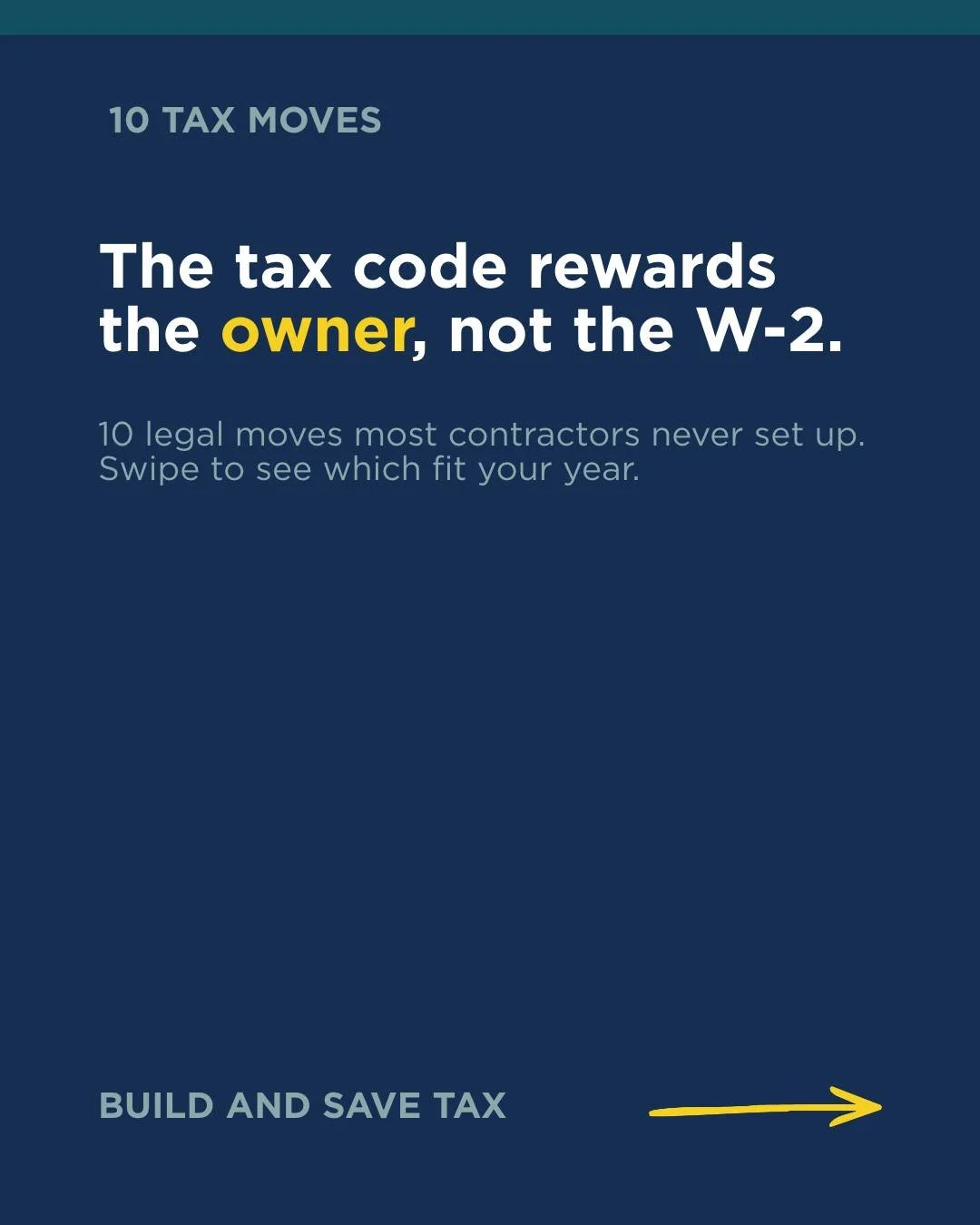 🔨 The tax code is written to reward the person who owns the business and takes the risk, not the one collecting a W-2. Almost none of it is automatic, and most of it has to be in place before December 31.

🪙 Here are 10 legal moves built for how a 