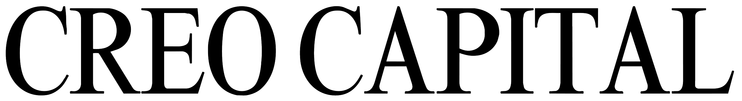Black and white text reading CREO CAPITAL