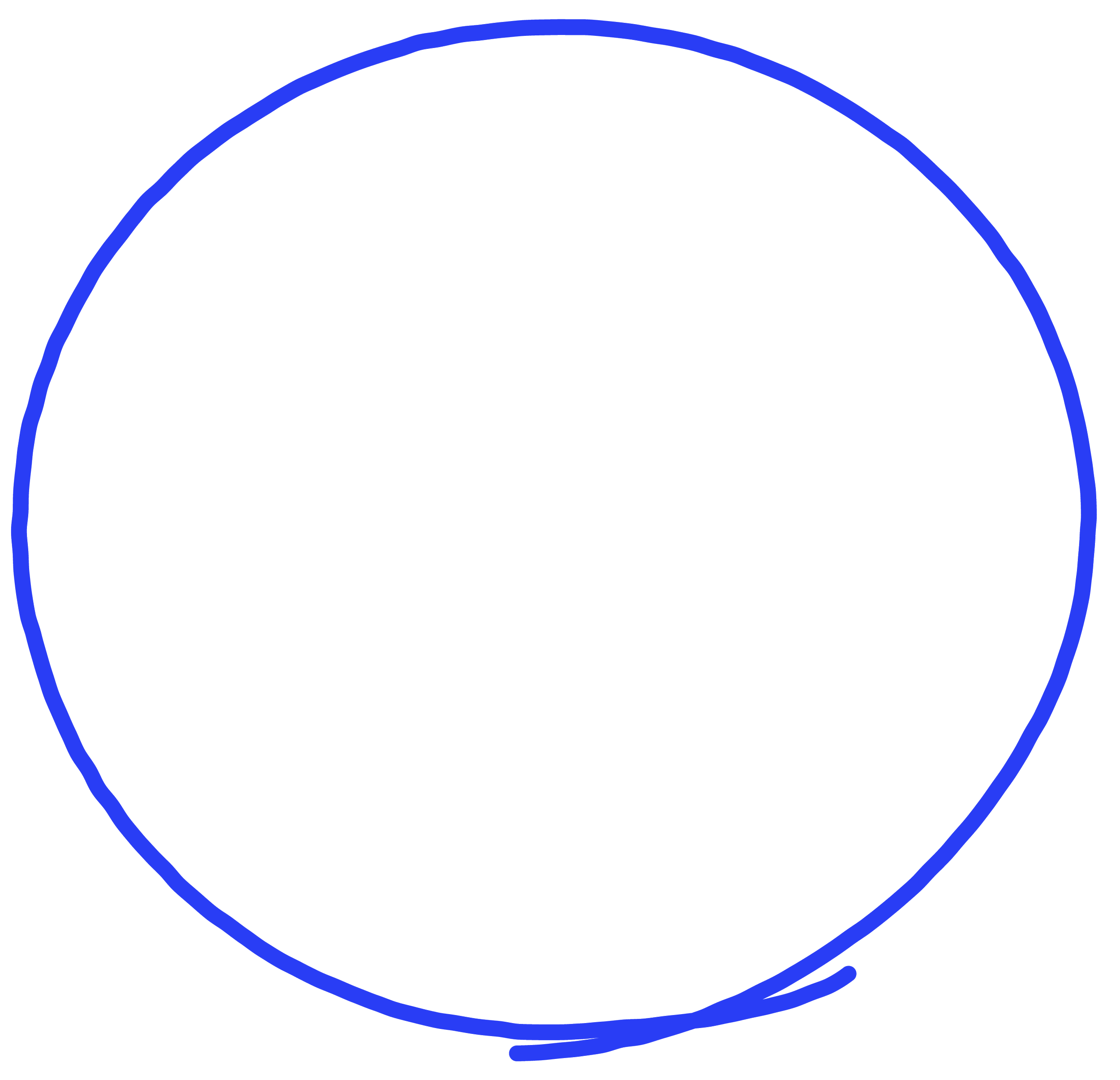 A blue circle illustration