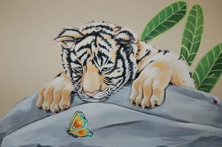Baby tiger mural