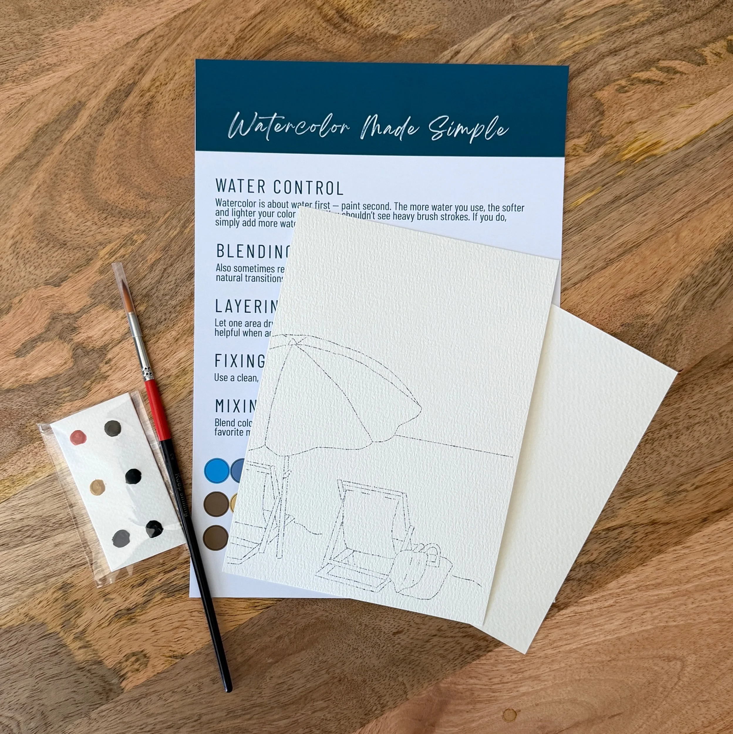 coastal watercolor kit - everything you need, just add water