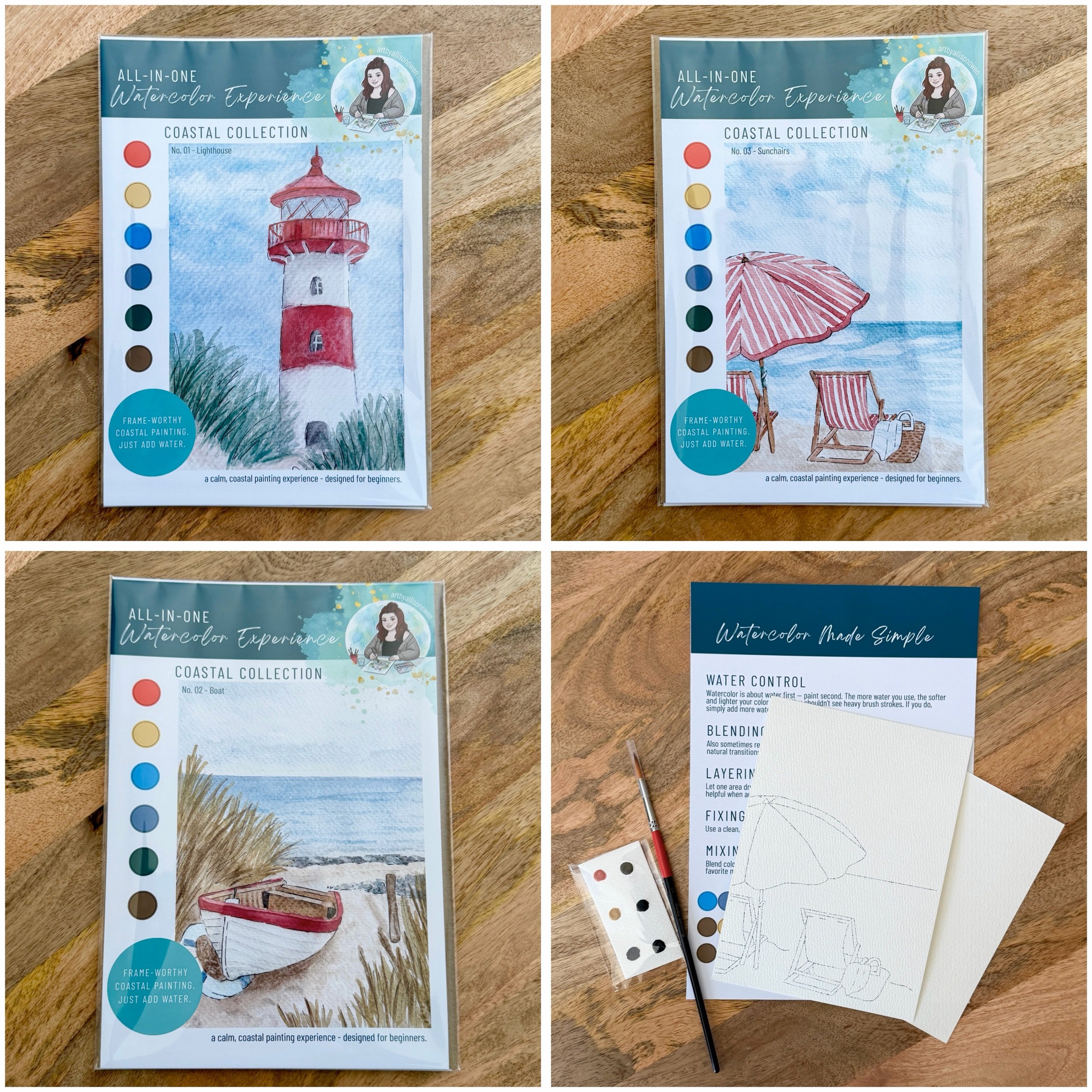coastal watercolor kit - everything you need, just add water