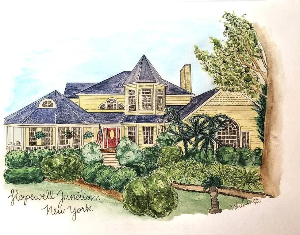 Custom watercolor house portrait closing gift
