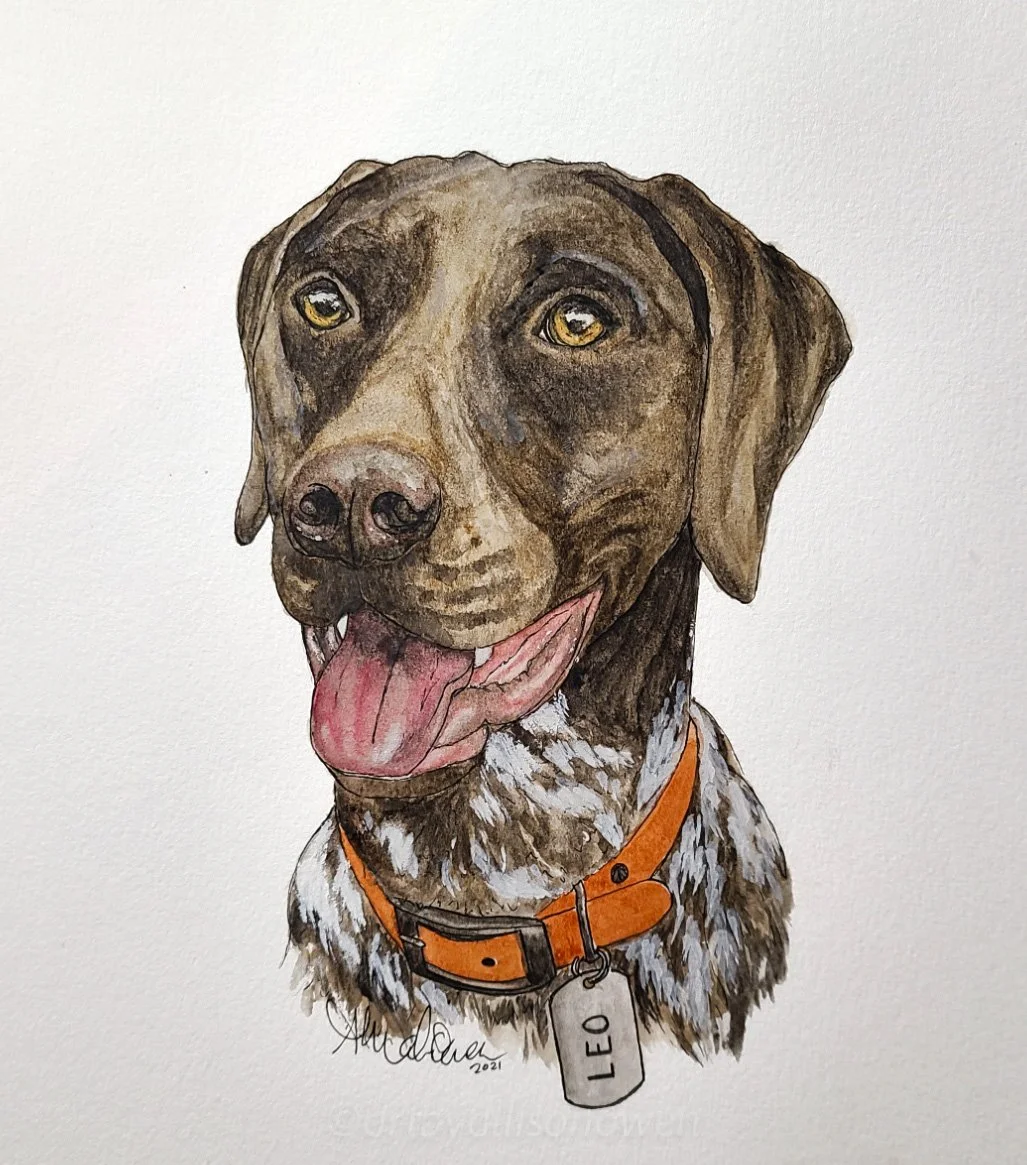 custom watercolor pet portrait