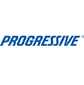 Progressive Insurance logo with the text 'PROGRESSIVE' in blue and stylized font.