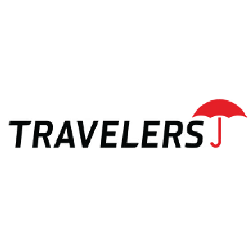 Travelers Insurance logo with a red umbrella over the letter 'A'.