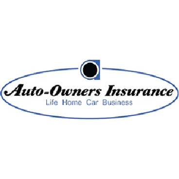 Logo with a black circle and curved lines, featuring the text 'Auto Owners Insurance' with a tagline below.