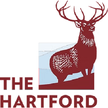 The Hartford logo featuring a reindeer silhouette and the text 'The Hartford'.