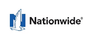 Nationwide Insurance logo featuring a blue eagle and the company name in black font
