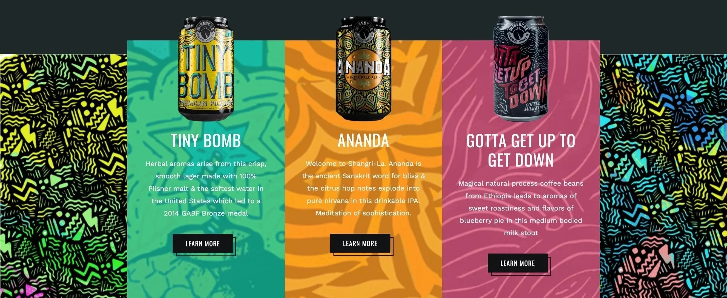 Close up of the Wiseacre Brewing Co. before Slowpoke Studio started its digital transformation