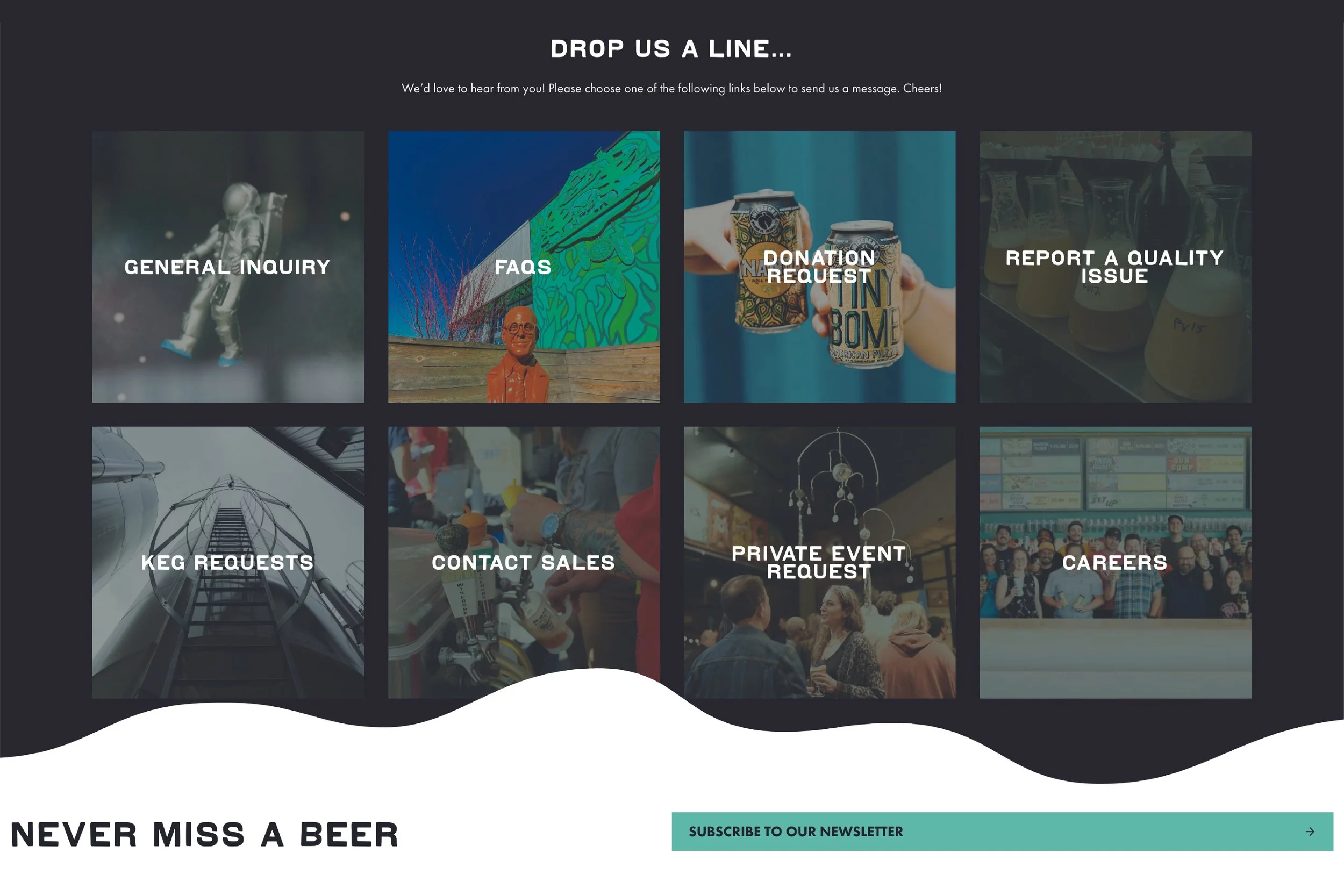 Contact and form page ensuring customers get in touch with the right person.