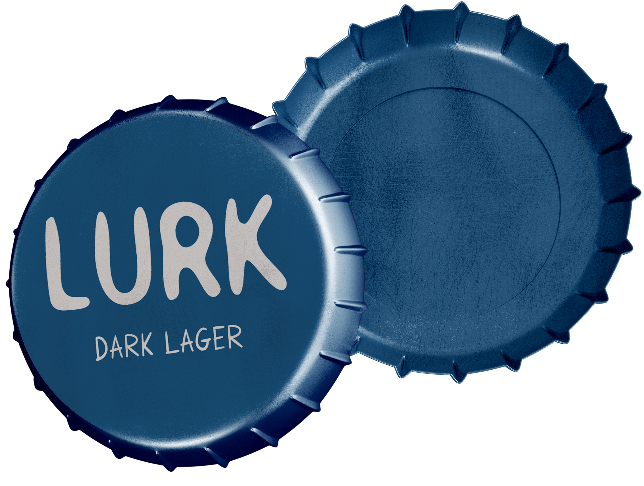 Dark Lager drink 64% bottle cap. Titled LURK