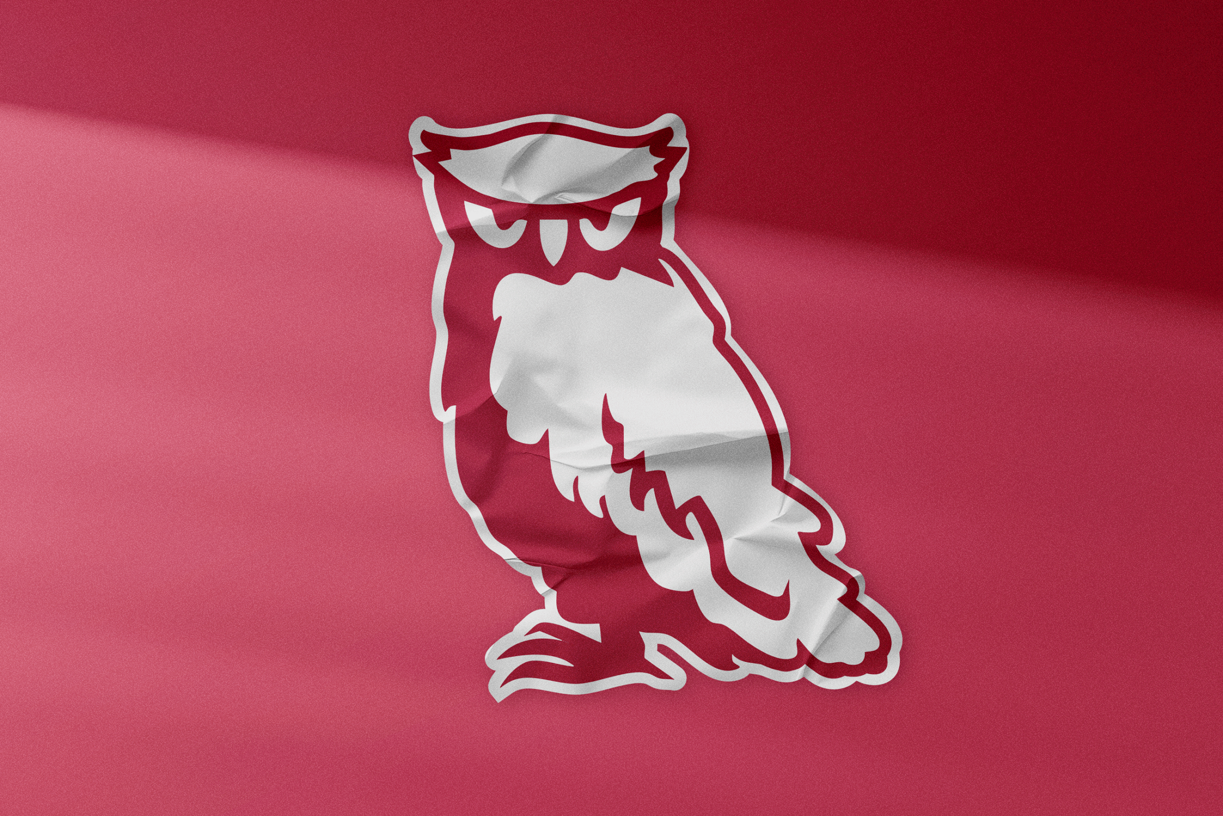 Temple Football, Owl, and Star studded cherry on red construction paper.