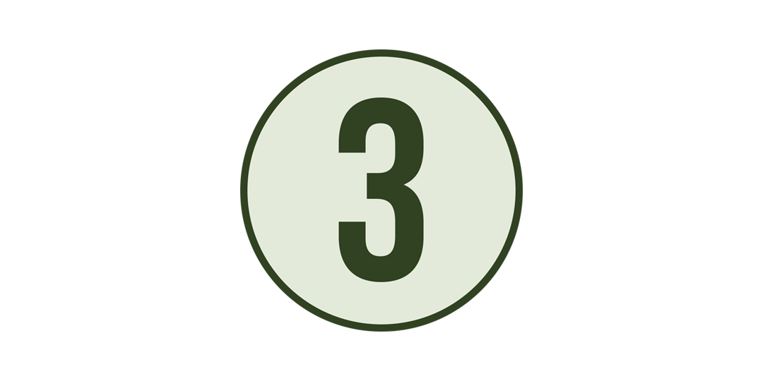 Green circle with the number 3 inside it, on a white background.
