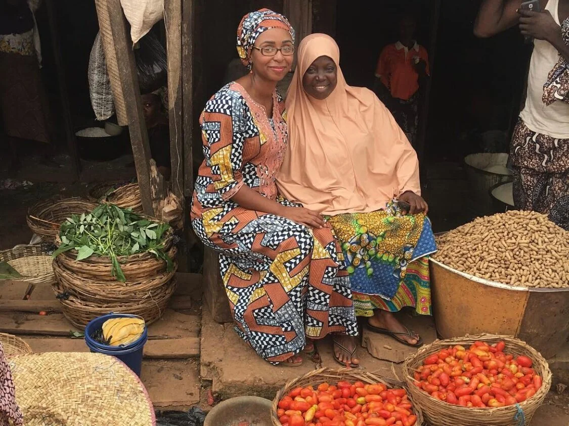 Danielle Taylor in Ibadan, Nigeria with community leader working to advance women’s rights.